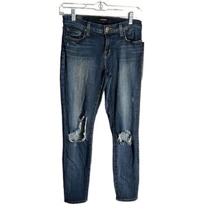 J Brand Dark Wash Distressed Skinny Jeans Sz 26
